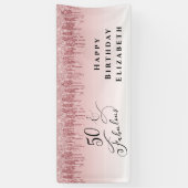 Banderoles 50 Fabuleux Rose Parties scintillant Gold rose fêt (Vertical)