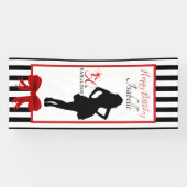 Banderoles 50 & FABULOUS 50e anniversaire Stripes noir/blanc (Horizontal)