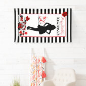 Banderoles 50 & FABULOUS 50e anniversaire Stripes Party banni (En situation)