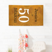 Banderoles 50 & Fabulous Faux Gold Simple 50e fête d'annivers (En situation)