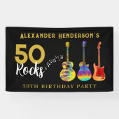Banderoles 50 rochers pour lui fête d'anniversaire (Horizontal)