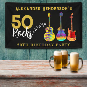 Banderoles 50 Rochers pour sa fête d'anniversaire