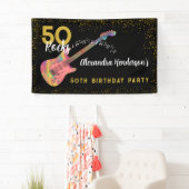 Banderoles 50 Rocks 50e fête d'anniversaire Pink Black Gold (En situation)