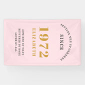 Banderoles 50e anniversaire 1972 Elégant Gold Rose Grey (Horizontal)