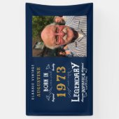 Banderoles 50e anniversaire 1973 Légendaire Bleu Et Or (Vertical)