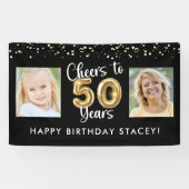 Banderoles 50e anniversaire 2 Photos Bravo à 50 ans (Horizontal)