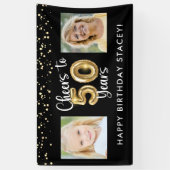 Banderoles 50e anniversaire 2 Photos Bravo à 50 ans (Vertical)