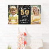 Banderoles 50e anniversaire 2 Photos Bravo à 50 ans Confetti (En situation)