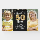 Banderoles 50e anniversaire 2 Photos Bravo à 50 ans Confetti (Horizontal)