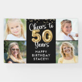 Banderoles 50e anniversaire 4 Photos Bravo à 50 ans Confetti (Horizontal)
