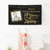 Banderoles 50e anniversaire 50 ans dans la fabrication Black  (En situation)