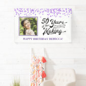 Banderoles 50e anniversaire 50 ans photo violet Confetti (En situation)