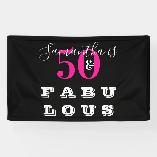 Banderoles 50e anniversaire 50 fabuleuse fête d'anniversaire (Horizontal)