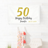 Banderoles 50e anniversaire ajouter nom date année noire modè (En situation)