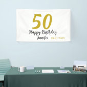 Banderoles 50e anniversaire ajouter nom date année noire modè (Salon professionnel)