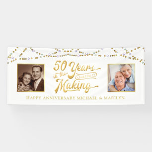 Banderoles 50e anniversaire Alors et maintenant Photos 50 ans