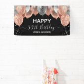 Banderoles 50e anniversaire Ballons d'argent rose (Insitu)