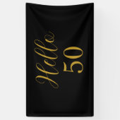 Banderoles 50e anniversaire Black Gold fête d'anniversaire (Vertical)