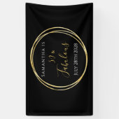 Banderoles 50e anniversaire Black Gold fête d'anniversaire (Vertical)