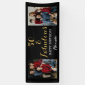 Banderoles 50e anniversaire Black & Gold Photo (Vertical)
