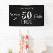 Banderoles 50e anniversaire blanc et blanc (En situation)