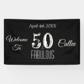 Banderoles 50e anniversaire blanc et blanc (Horizontal)