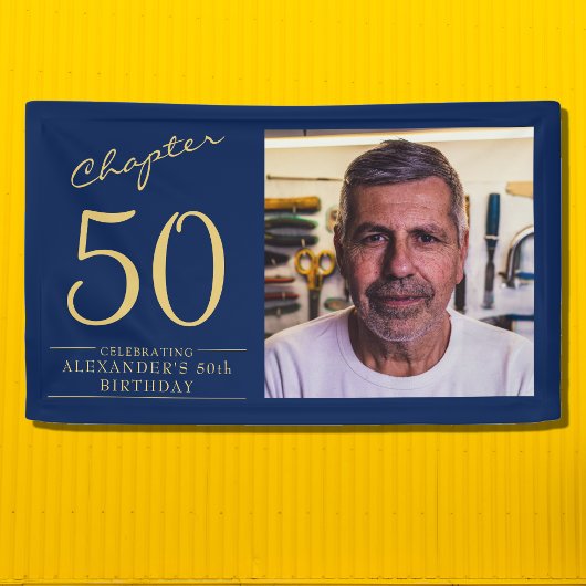 Banderoles 50e anniversaire Blue Gold Photo