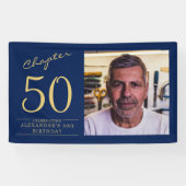 Banderoles 50e anniversaire Blue Gold Photo (Horizontal)