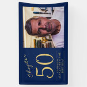 Banderoles 50e anniversaire Blue Gold Photo (Vertical)