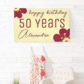 Banderoles 50e anniversaire Bourgogne Nom de la fleur (En situation)