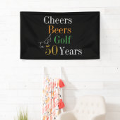 Banderoles 50e anniversaire Cheers Beers Golf Black Gold Part (En situation)