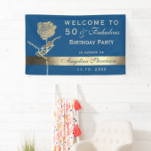 Banderoles 50e anniversaire Classic Blue and Gold Welcome Par (En situation)