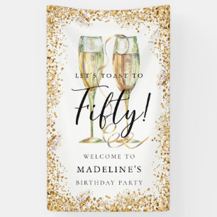 Banderoles 50e Anniversaire de la fête Gold