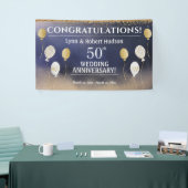 Banderoles 50e anniversaire de Mariage, or, bleu, blanc (Salon professionnel)