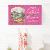 Banderoles 50e anniversaire des plus fabuleux gemmes rose (En situation)