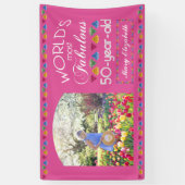 Banderoles 50e anniversaire des plus fabuleux gemmes rose (Vertical)