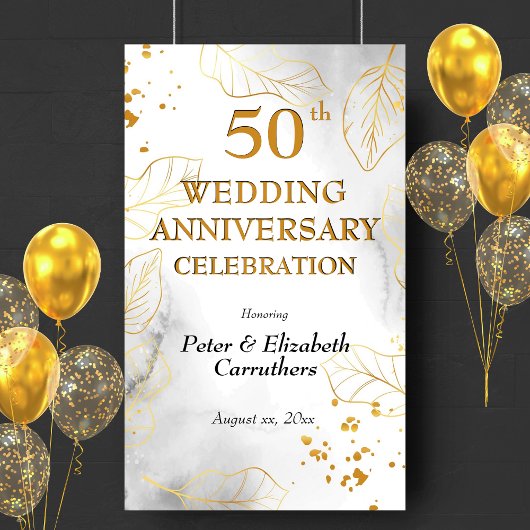 Banderoles 50e anniversaire du Mariage Fête d'or