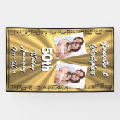 Banderoles 50e anniversaire du mariage Gold et Black (Horizontal)