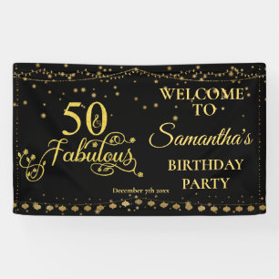 Banderoles 50e anniversaire Fête 50 Fabulous Parties scintill