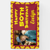 Banderoles 50e anniversaire Fête de la Fleur Jaune (Vertical)