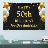 Banderoles 50e anniversaire Fête Noire et Or (Salon professionnel)