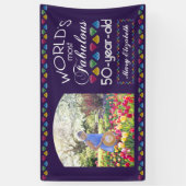 Banderoles 50e anniversaire Gemmes les plus fabuleuses Purple (Vertical)