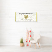 Banderoles 50e anniversaire Gold Confetti mariage réception (En situation)