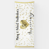 Banderoles 50e anniversaire Gold Confetti mariage réception (Vertical)