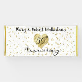Banderoles 50e anniversaire Gold Confetti mariage réception (Horizontal)