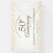 Banderoles 50e anniversaire Golden Love Hearts Bienvenue (Vertical)