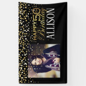 Banderoles 50e anniversaire joyeux avec confetti d'or (Vertical)