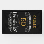 Banderoles 50e anniversaire Légendaire Black Gold Retro (Horizontal)