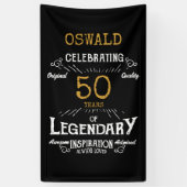Banderoles 50e anniversaire Légendaire Black Gold Retro (Vertical)