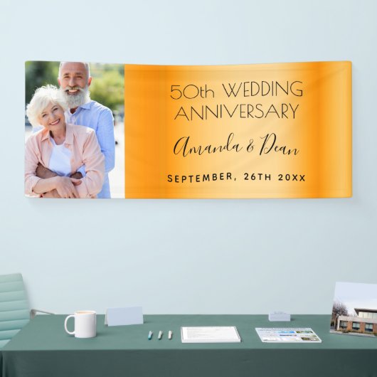 Banderoles 50e anniversaire mariage d'or photo personnalisée (Salon professionnel)